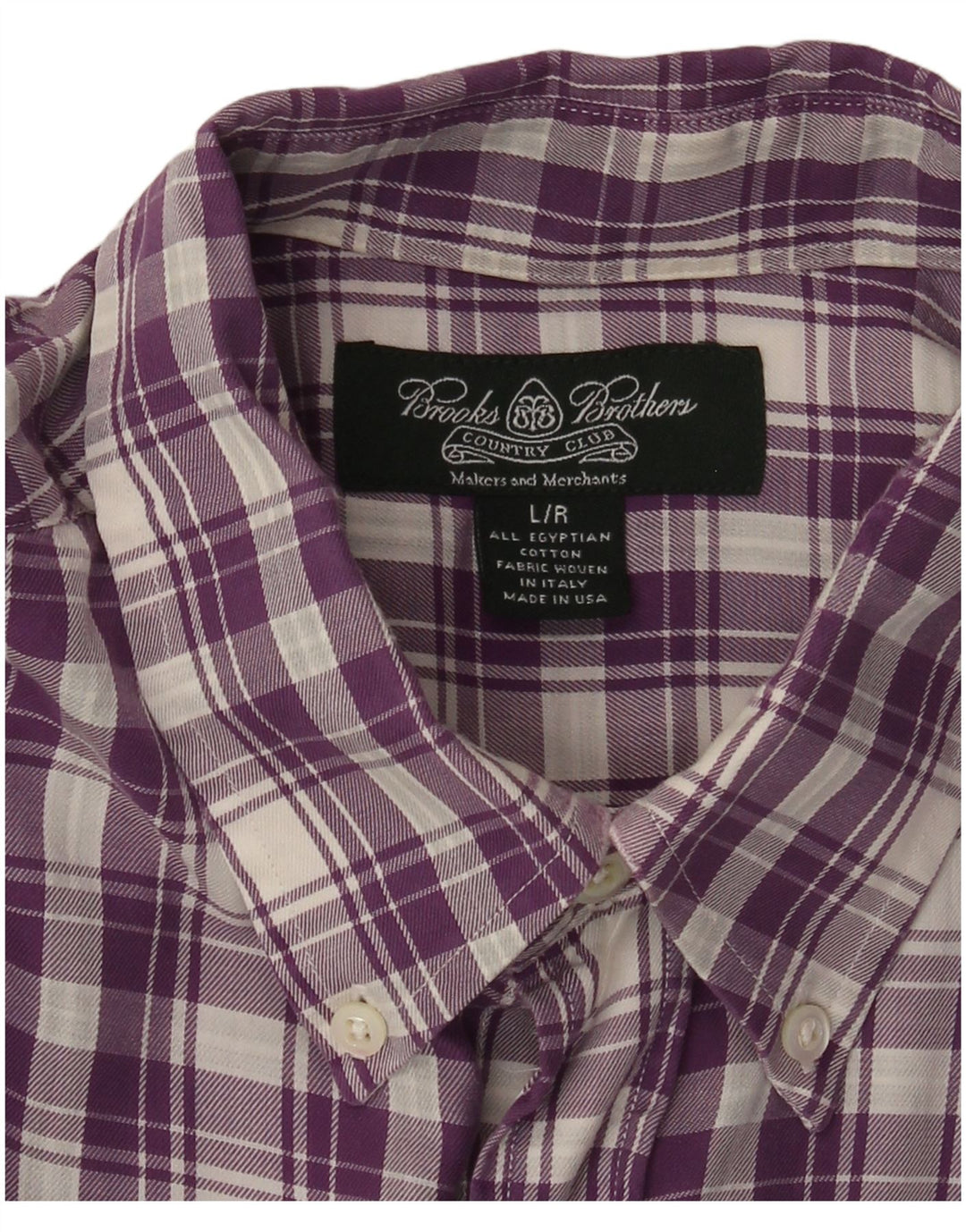 BROOKS BROTHERS Chemise en flanelle pour homme en coton à carreaux violets