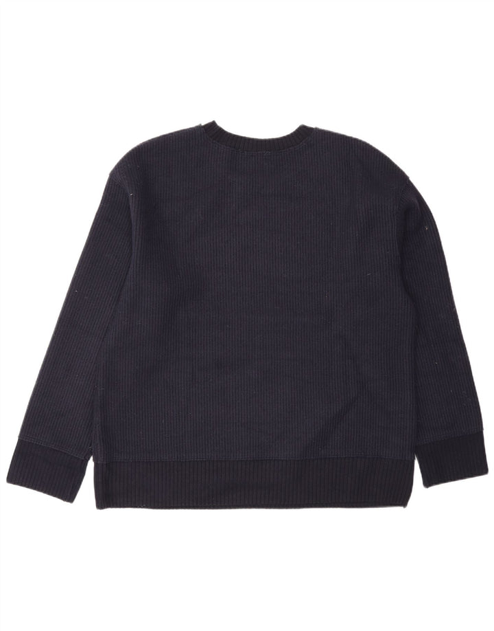 Zara Pull à col rond pour homme Petit en viscose bleu marine