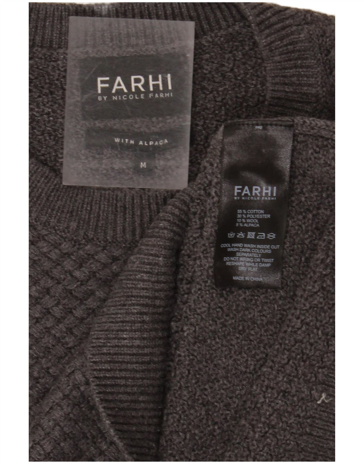 FARHI Pull Col Rond Homme Gris Moyen Coton