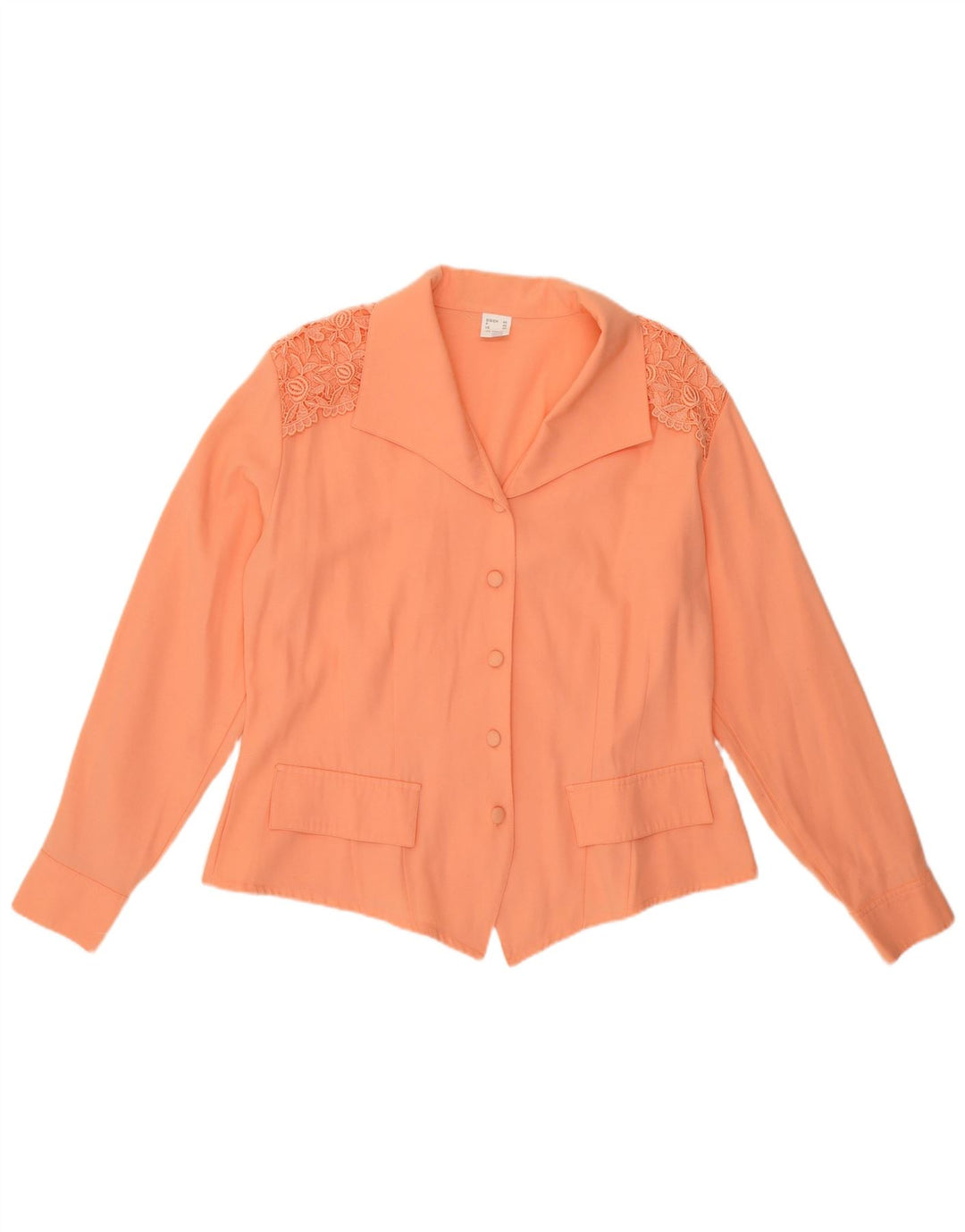 VINTAGE Chemisier Femme IT 48 XL Orange Viscose