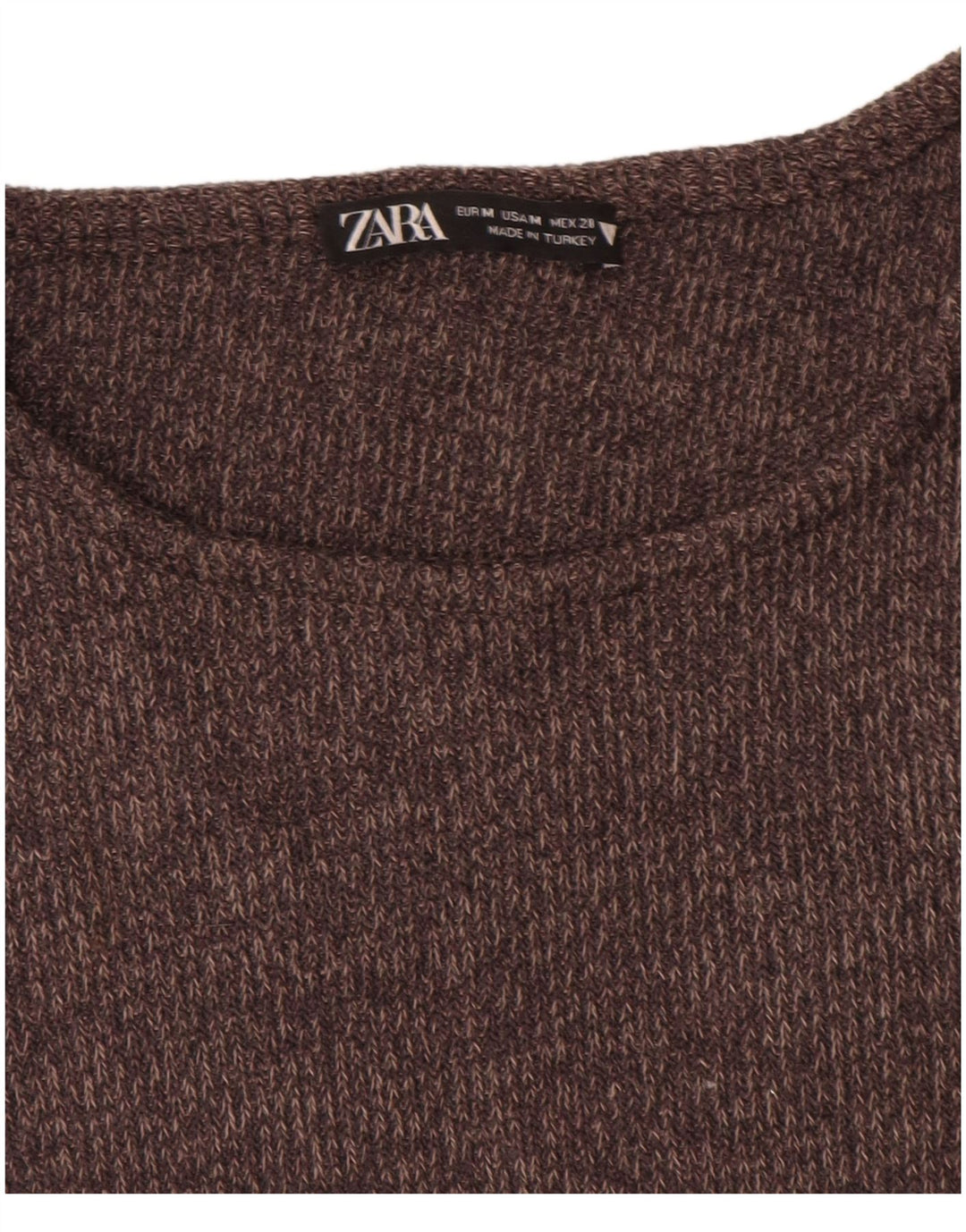 Zara Haut court à manches longues pour femme UK 12 Polyester marron moyen