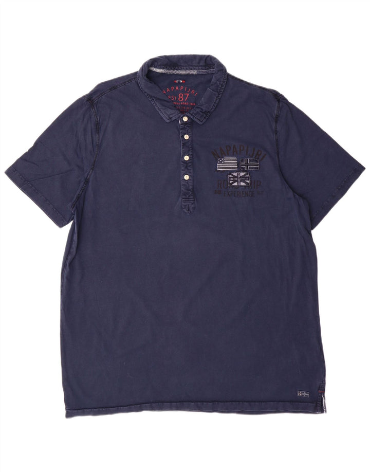 NAPAPIJRI Polo graphique homme 3XL bleu marine coton