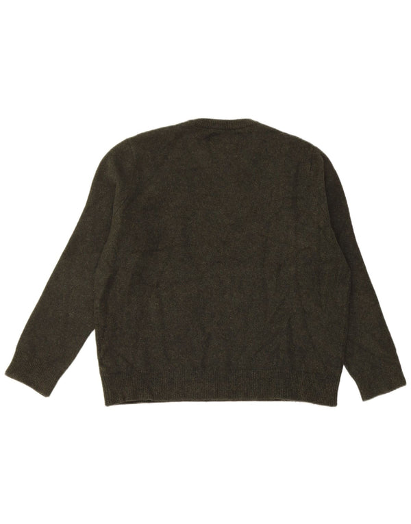 Jack Wills Pull à col rond pour femme UK 20 2XL Kaki Laine mérinos