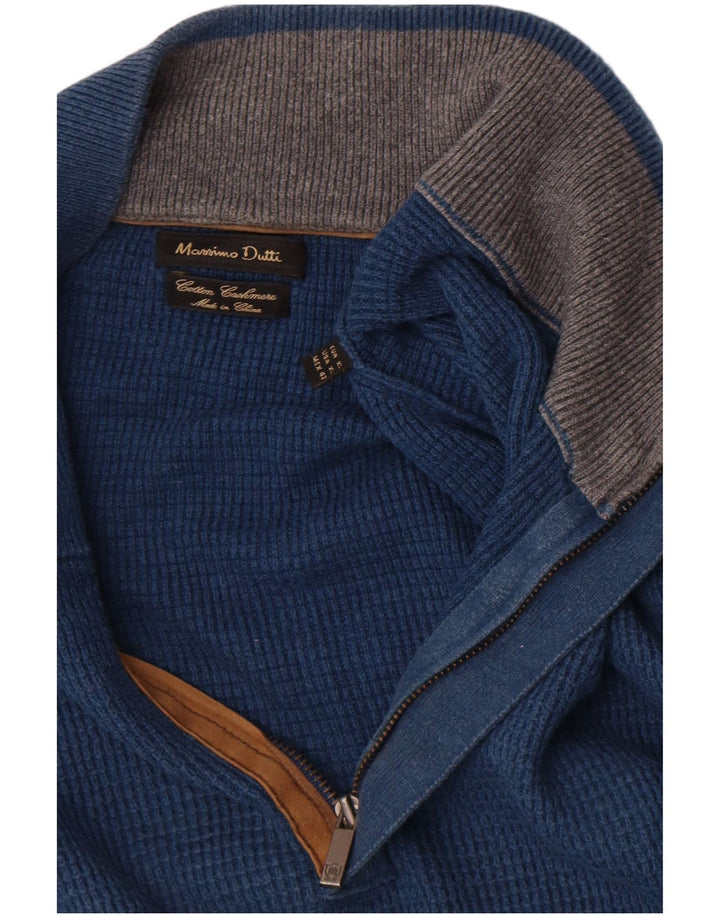 Massimo Dutti Pull col zippé pour homme XL Bleu