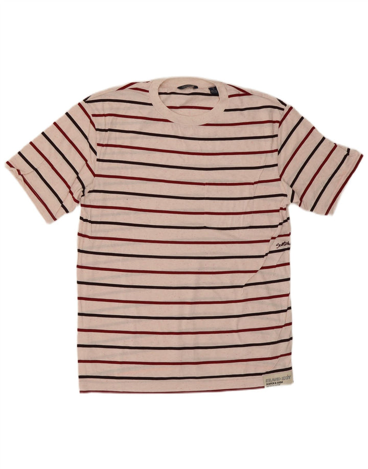 Scotch & Soda T-Shirt Homme Blanc Moyen Coton Rayé