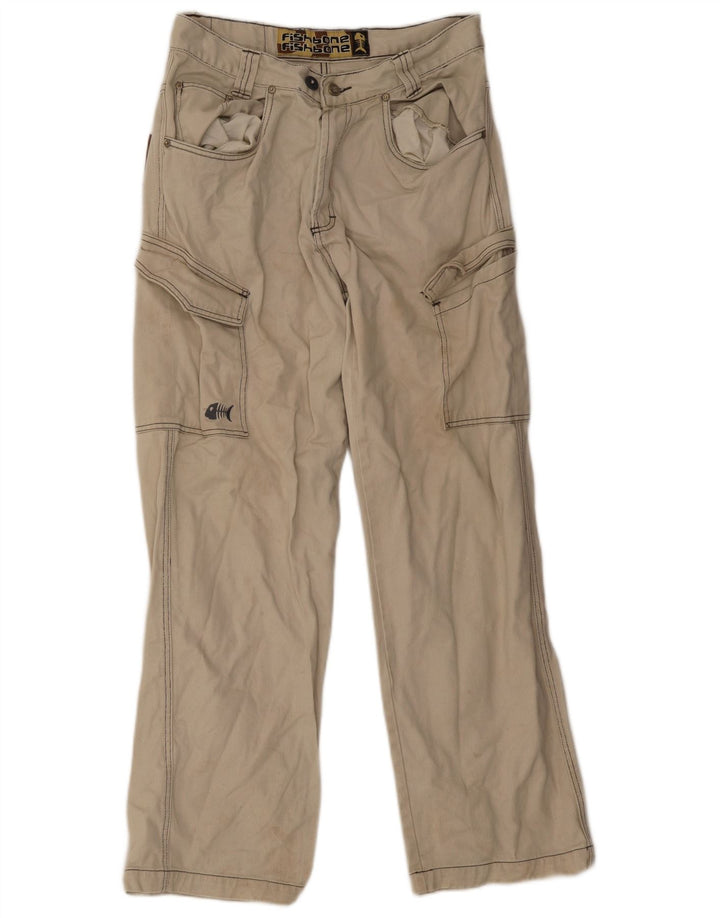 Fishbone Pantalon Cargo Droit Homme Moyen W32 L30 Beige