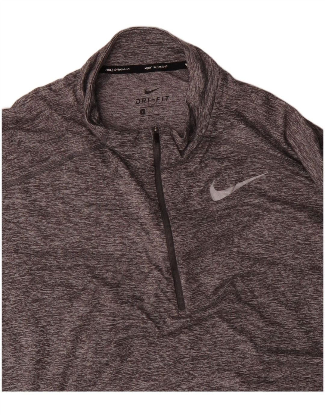 NIKE Haut de survêtement Dri Fit à col zippé pour homme, grand gris moucheté