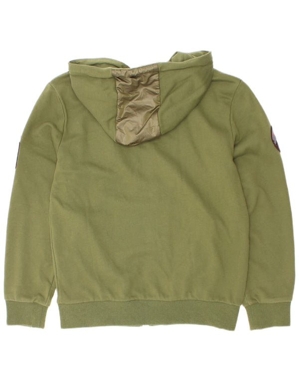 Aeronautica Militare Pull à capuche zippé graphique pour garçon 9-10 ans Vert