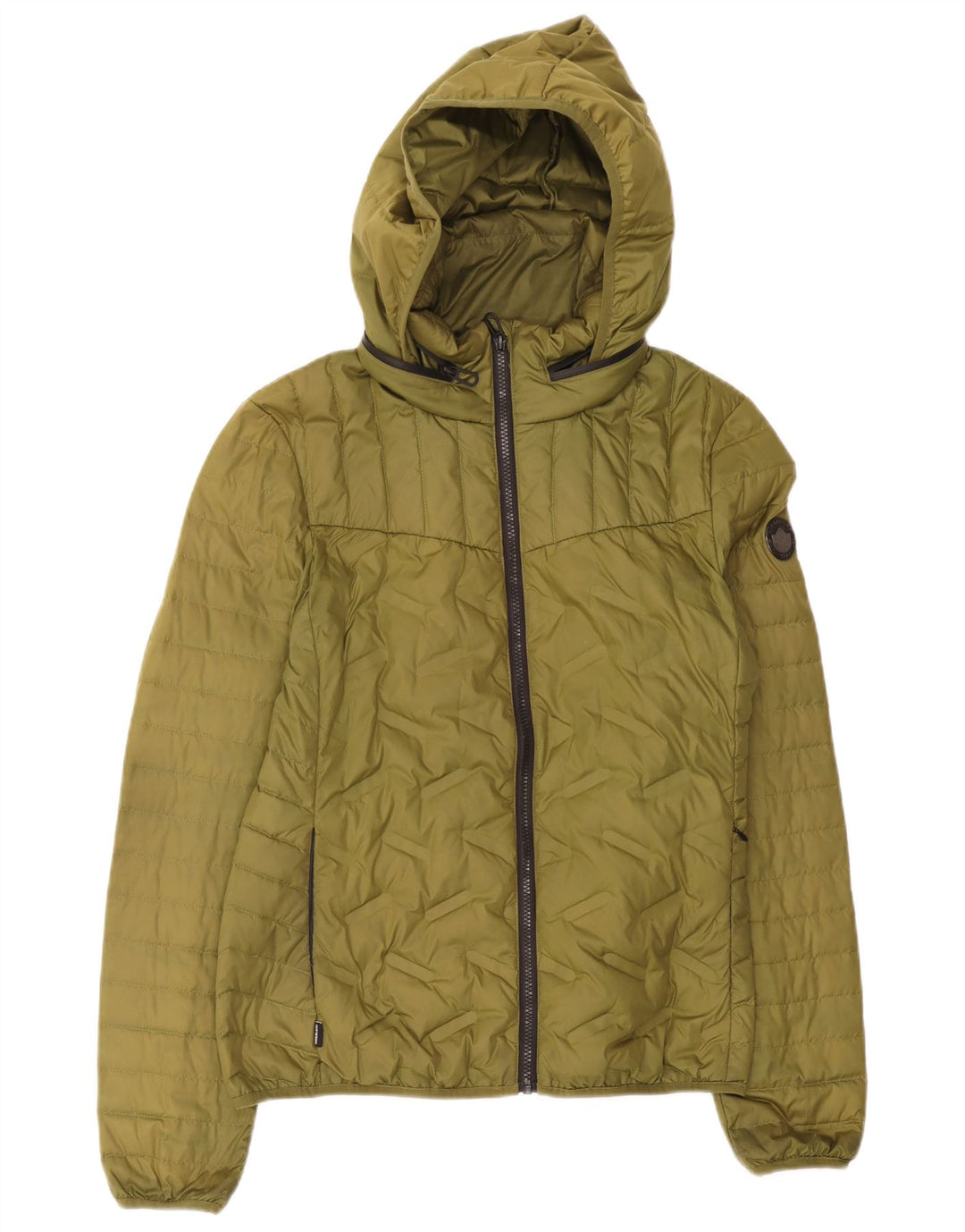 Superdry Veste matelassée à capuche pour hommes UK 14 Large Vert Polyester
