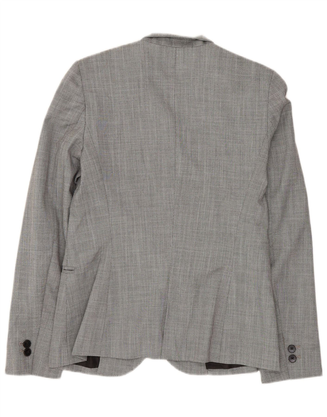 ZARA Femme 1 Bouton Blazer Veste EU 36 XS Gris Polyester