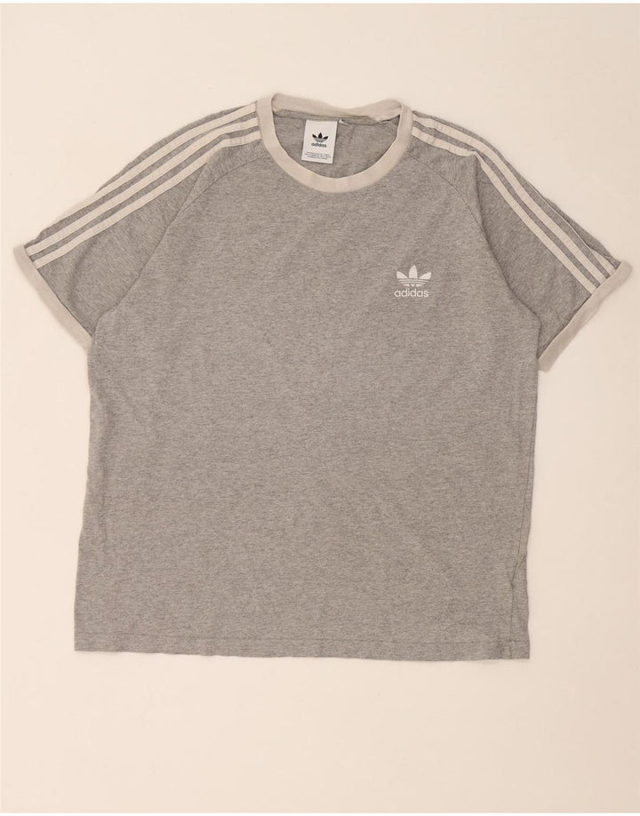 Adidas T-Shirt Homme Haut Large Gris Colorblock Coton