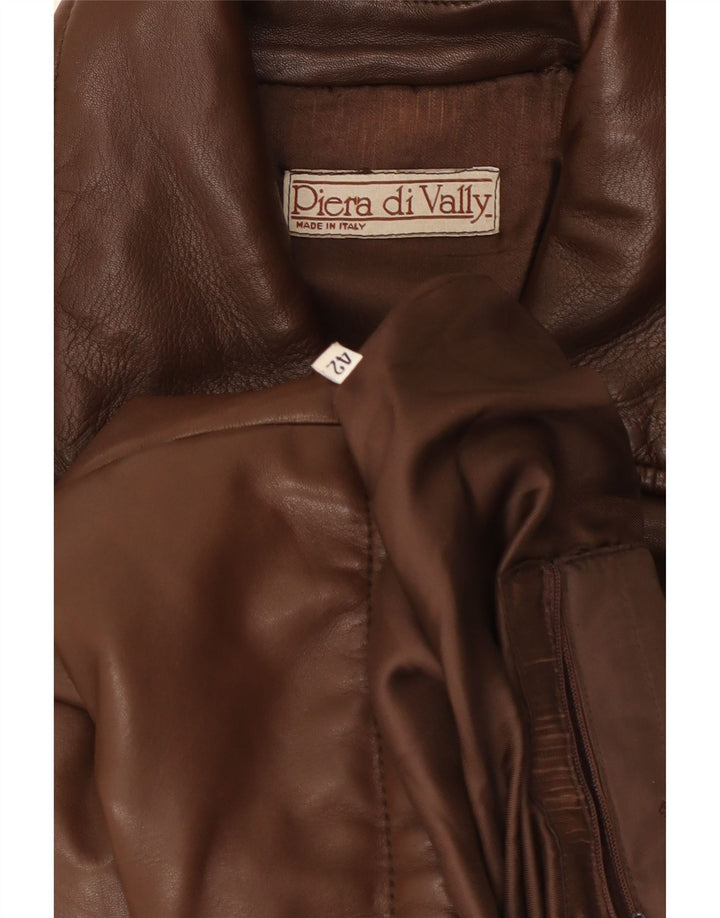 veste en cuir femme vintage IT 42 Brun moyen