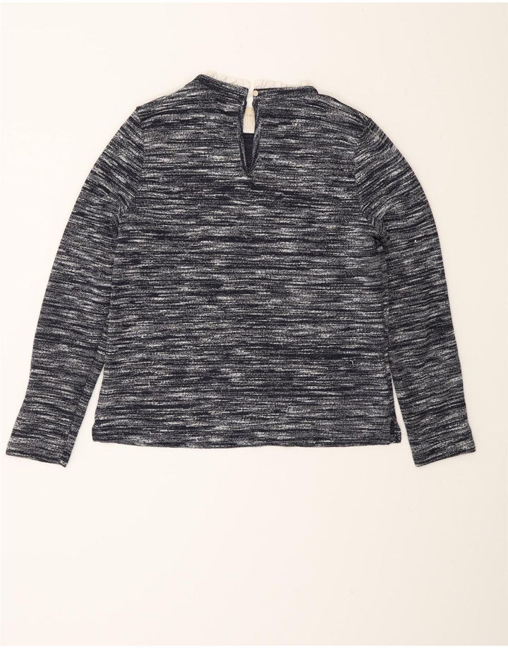 Oasis Haut à manches longues pour femme UK 12 Bleu marine moyen moucheté