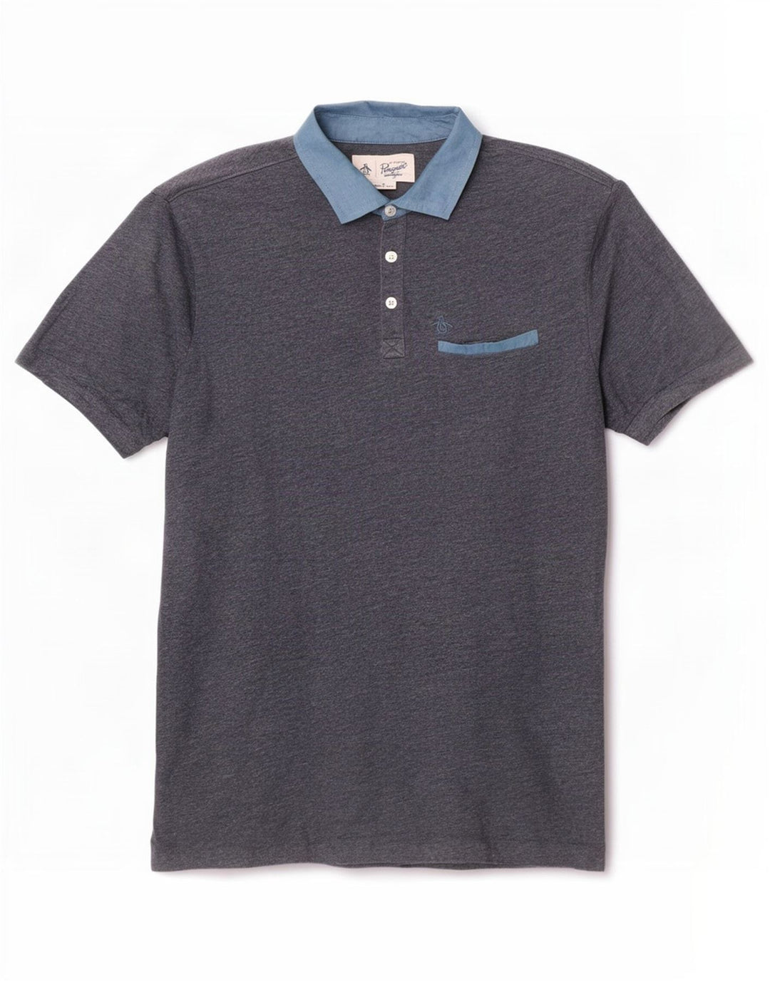 Penguin Polo Homme Bleu Marine Moyen Colorblock Coton