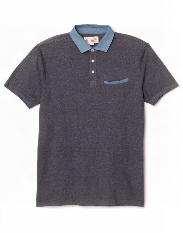 Penguin Polo Homme Bleu Marine Moyen Colorblock Coton