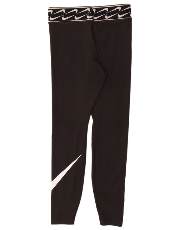 NIKE Leggings graphiques pour femmes UK 10 petit coton noir