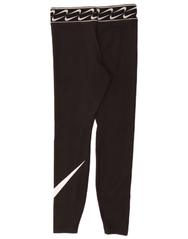 NIKE Leggings graphiques pour femmes UK 10 petit coton noir