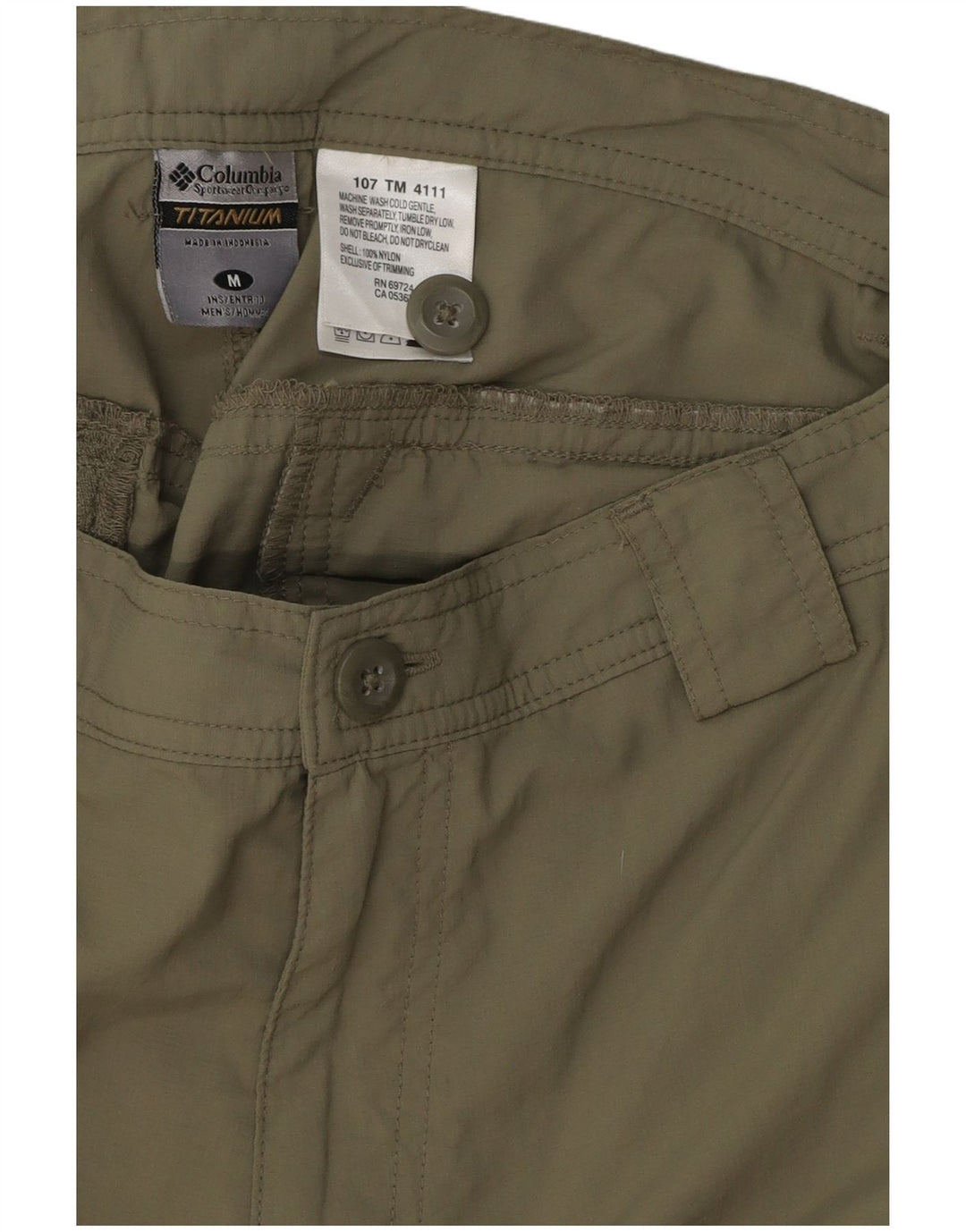 COLUMBIA Short Cargo Titanium Homme Moyen W32 Nylon Kaki