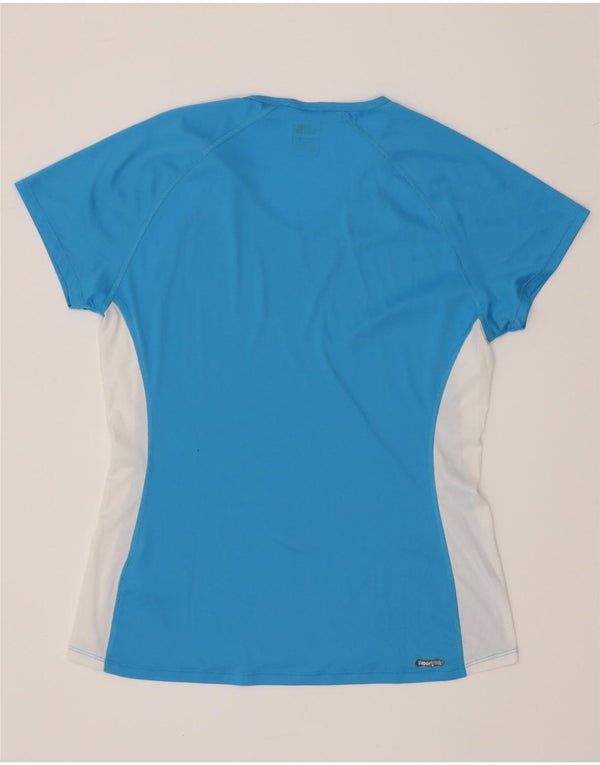 The North Face T-Shirt Femme Top UK 14 Grand Bleu Colorblock Polyester