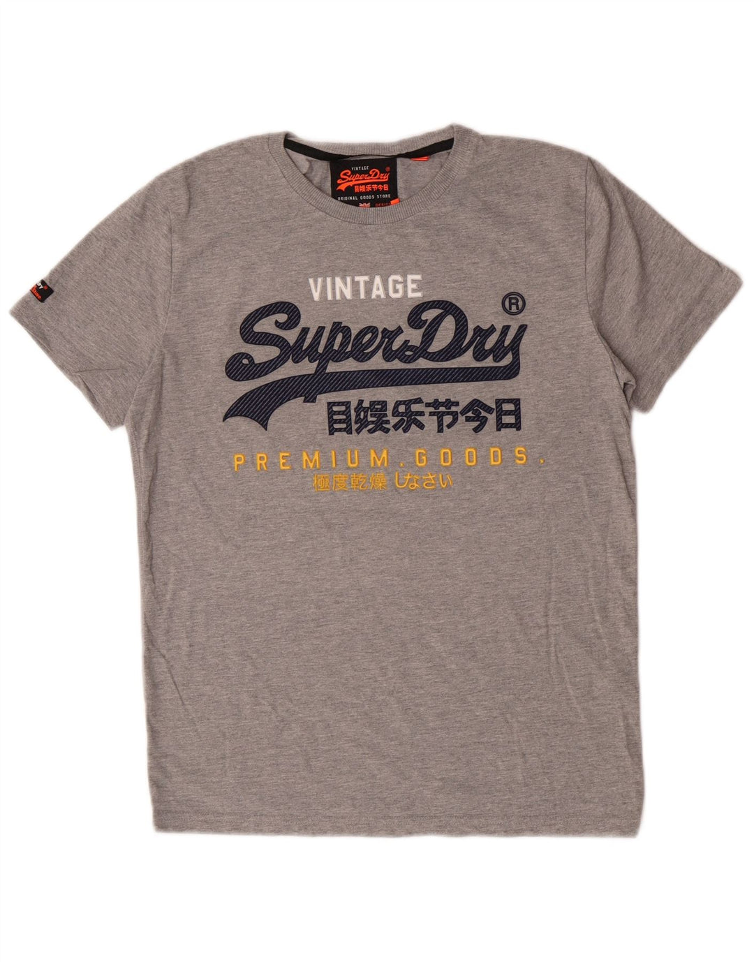 Superdry T-Shirt Extra Slim Graphic Homme Gris Large Coton