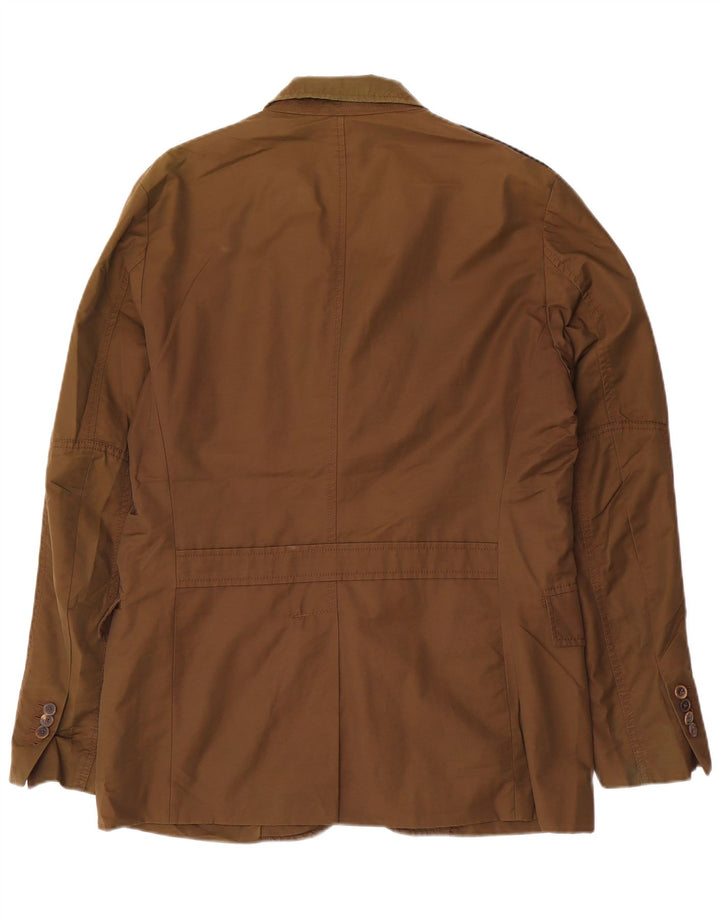 Massimo Dutti Veste Blazer 3 Boutons Homme EU 52 Grand Coton Marron