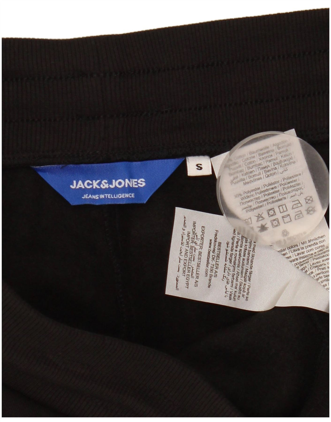 Jack & Jones Short de Sport Homme Petit Noir Coton