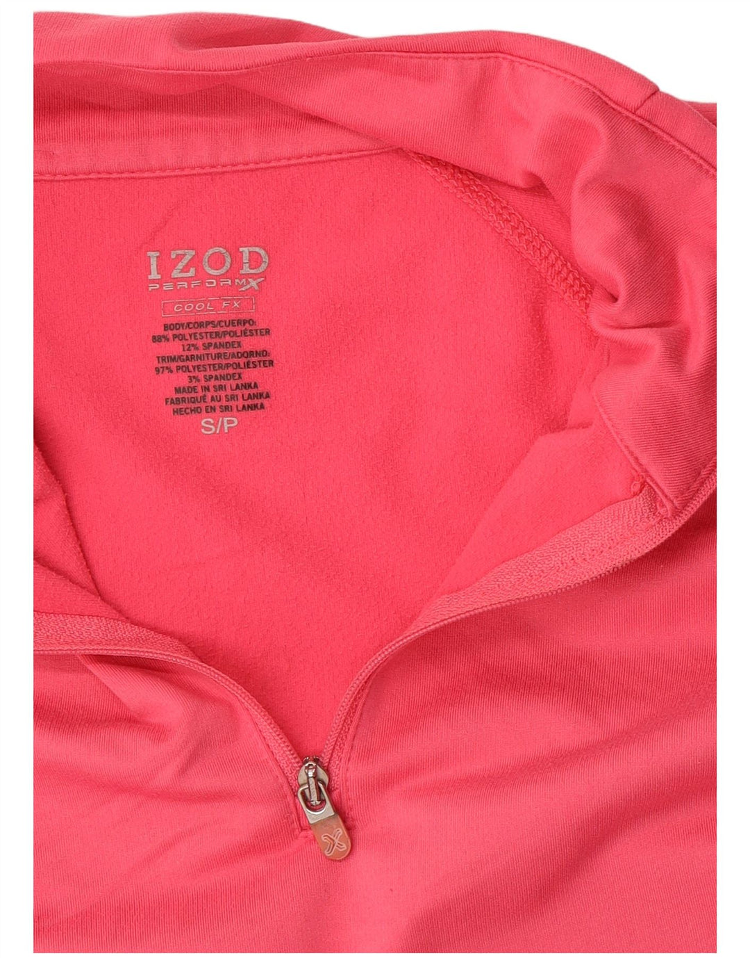 IZOD Sweat-Shirt Col Zippé Homme Petit Rose Polyester
