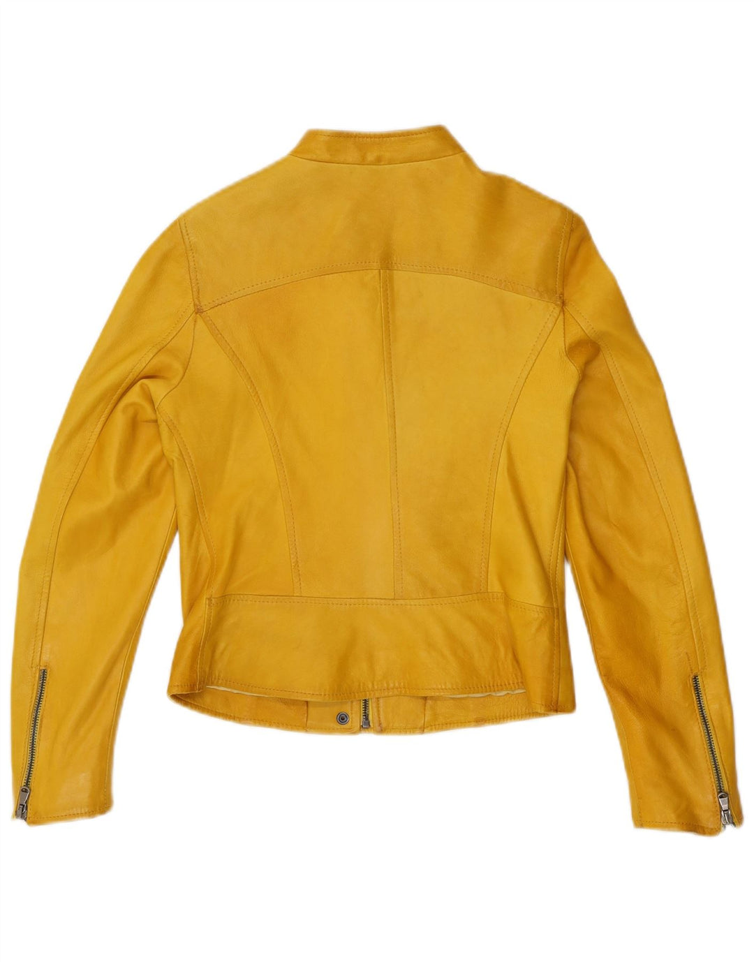 Bayside Veste de motard en cuir pour femme IT 44 Cuir jaune moyen