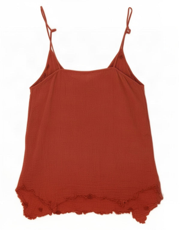 Zara Womens Trafaluc Crop Asymétrique Cami Top UK 14 Grand Rouge Floral
