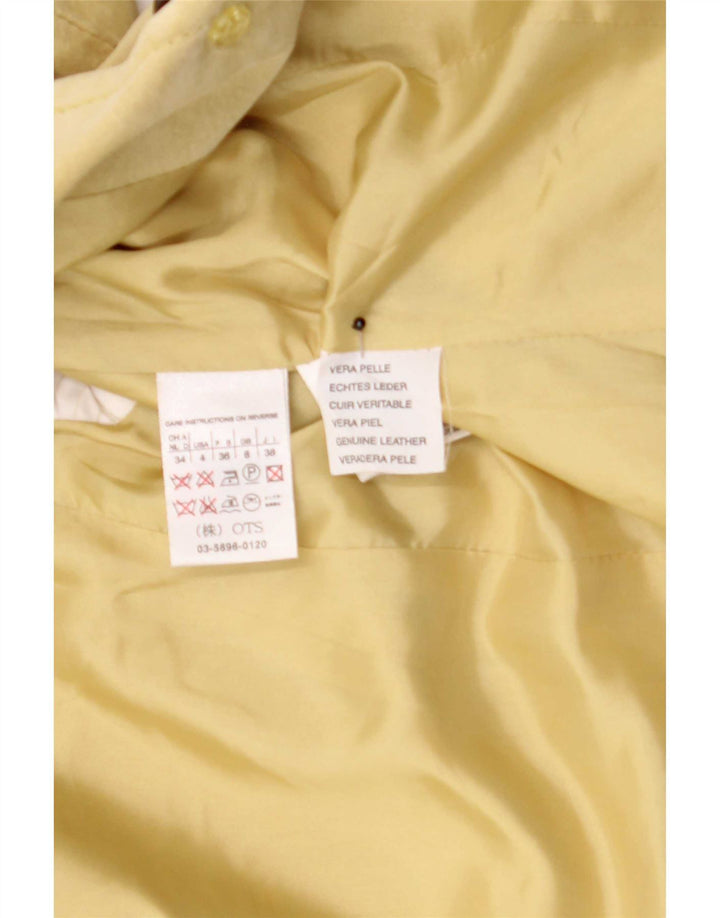 Max Mara Veste blazer en daim à 3 boutons pour femme UK 6 XS Cuir beige