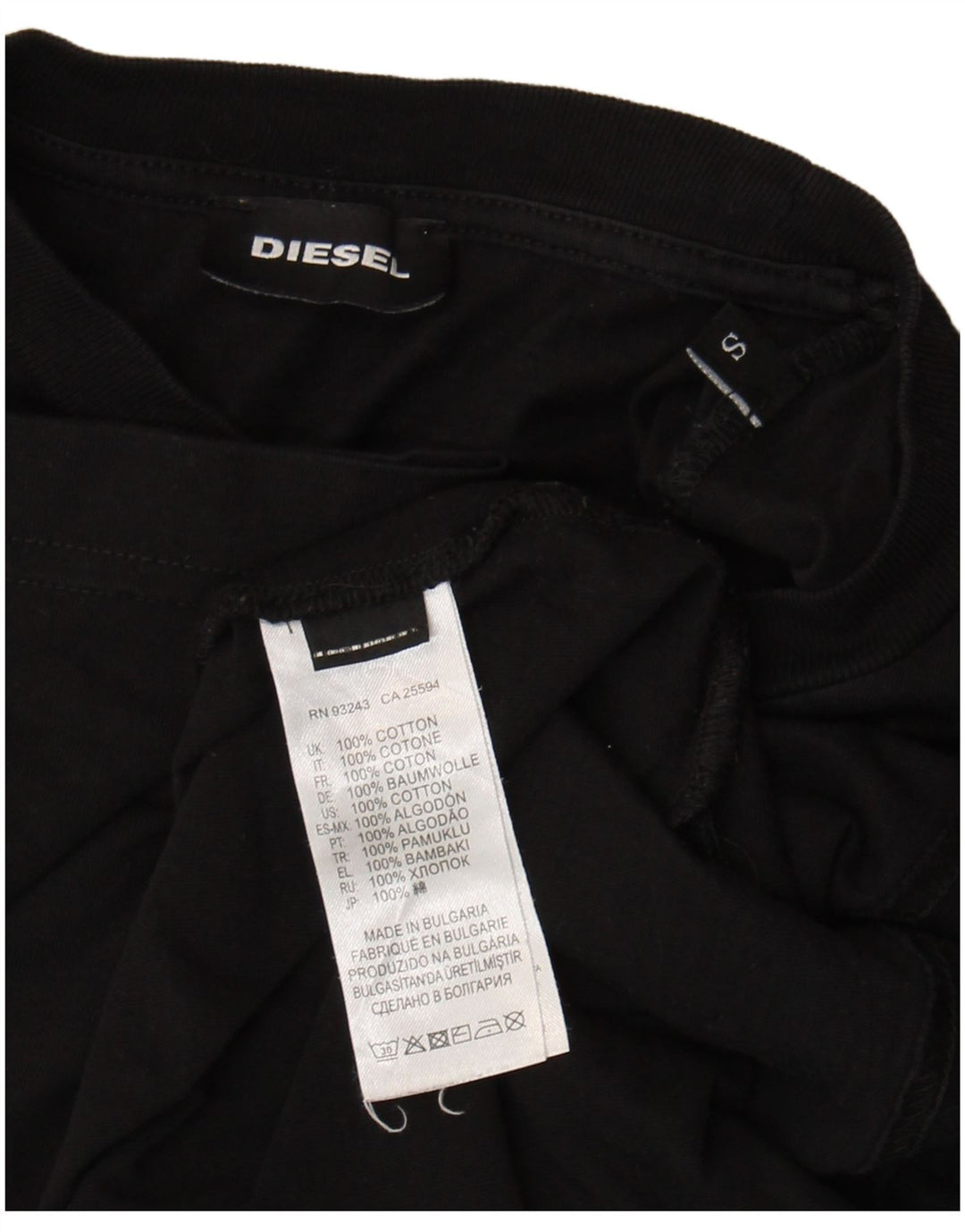 Diesel T-Shirt Graphique Homme Petit Noir Coton