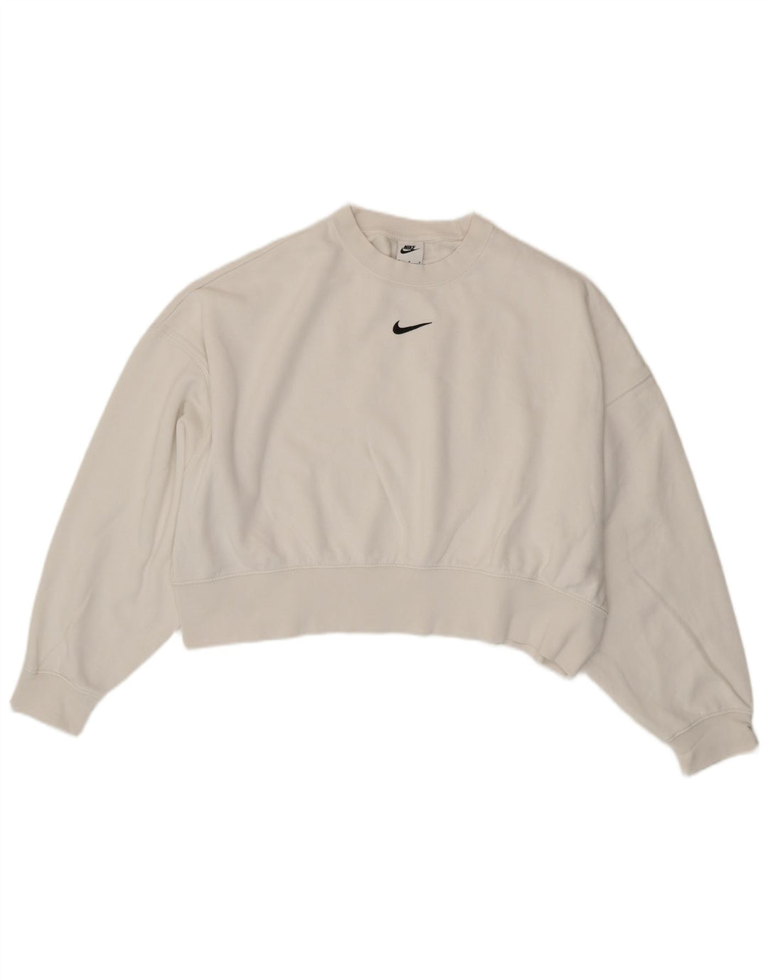 Nike Sweat-shirt court surdimensionné pour femme UK 14 en coton blanc moyen