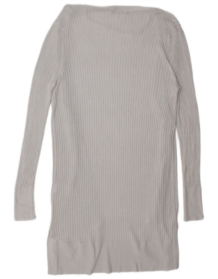 Oasis Cardigan ouvert long pour femme UK 14 Gris moyen Viscose