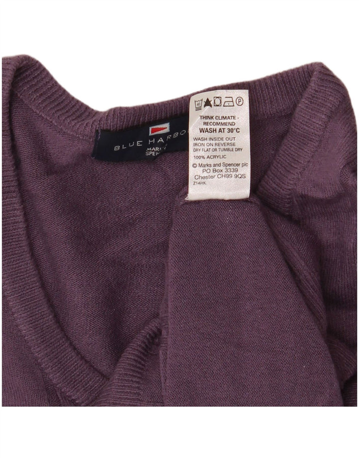 MARKS & SPENCER Pull Blue Harbor Col V Homme Violet Moyen