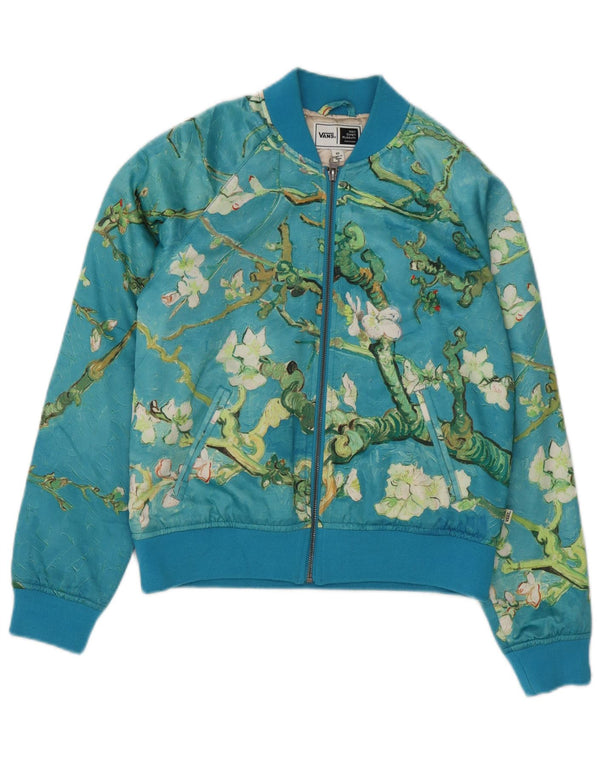 Vans Veste universitaire surdimensionnée Von Gogh Museum pour femme UK 6 XS Bleu floral
