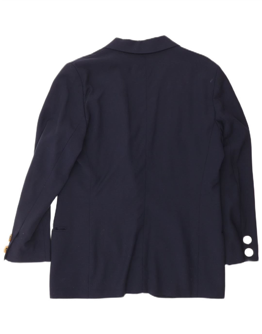 GENNY Veste Blazer 1 Bouton Femme US 12 Grande Laine Bleu Marine