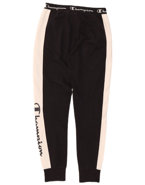 Champion Pantalon de survêtement pour femme Joggers UK 10 Small Noir Colourblock