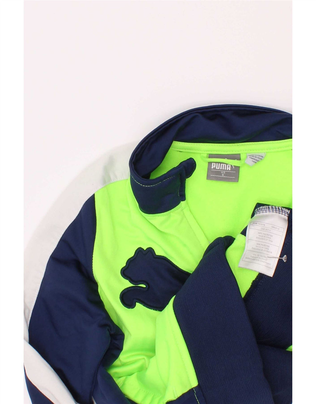 Puma Veste de Survêtement Graphique Garçon 5-6 Ans Vert Colorblock