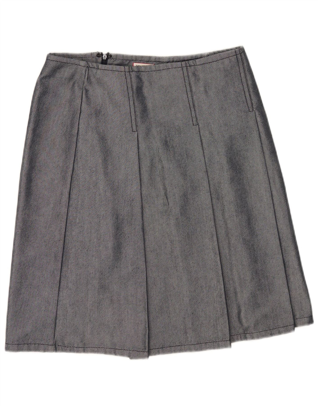 Max & Co. Jupe plissée pour femme UK 12 Medium W30 Bleu marine Coton