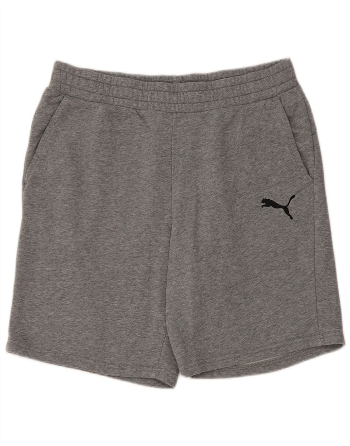 Puma Short de Sport Homme Large Gris Moucheté Coton