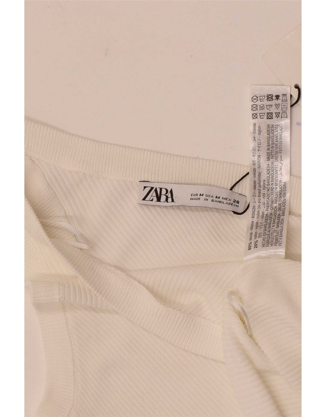Zara Femme Top Une Épaule UK 12 Medium Blanc Viscose