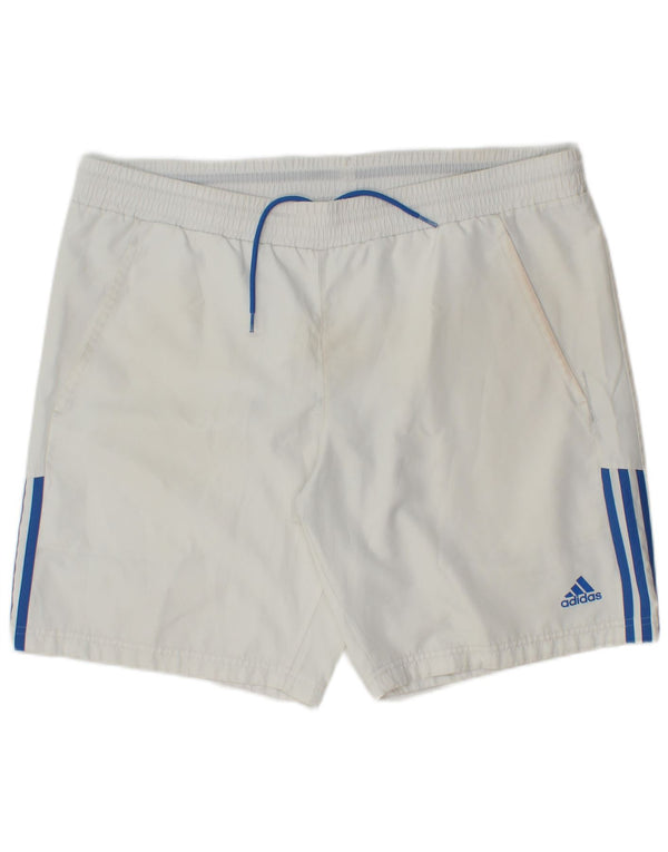 Adidas Short de sport pour homme Large Blanc Polyester