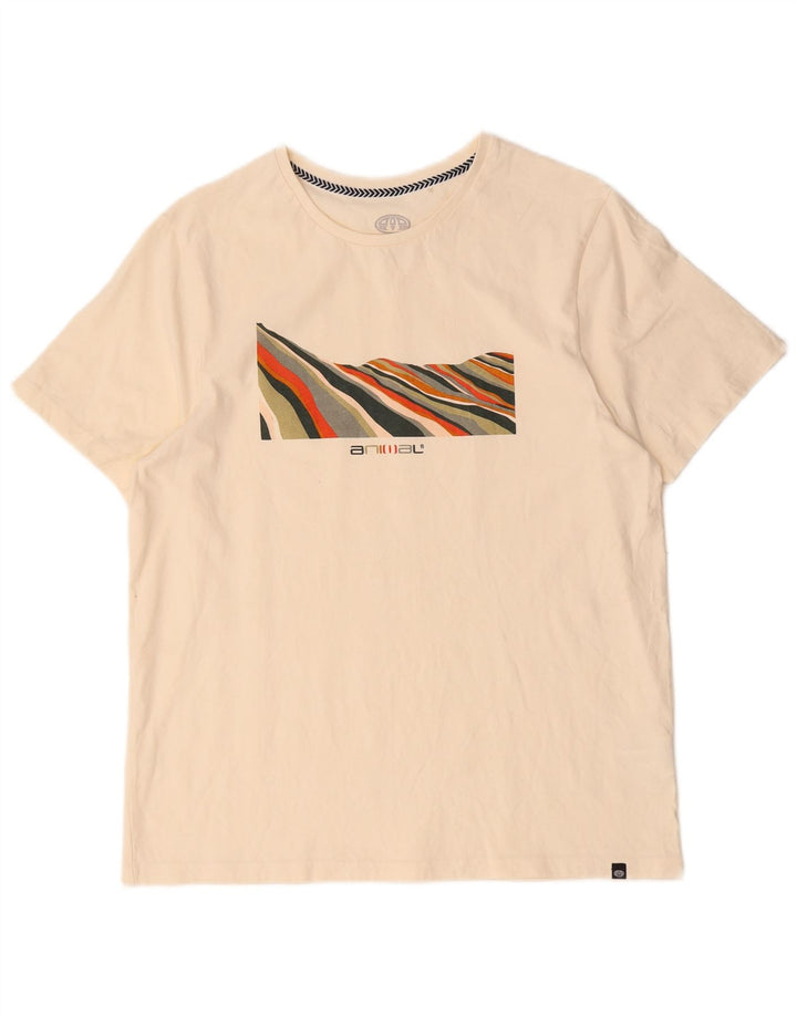 Animal T-Shirt Graphique Homme Blanc Cassé Moyen Coton