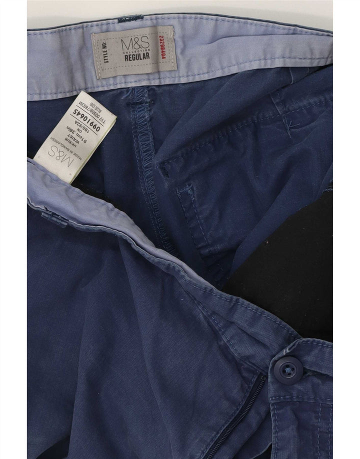 Marks & Spencer Short cargo régulier pour homme W36 en coton bleu moyen