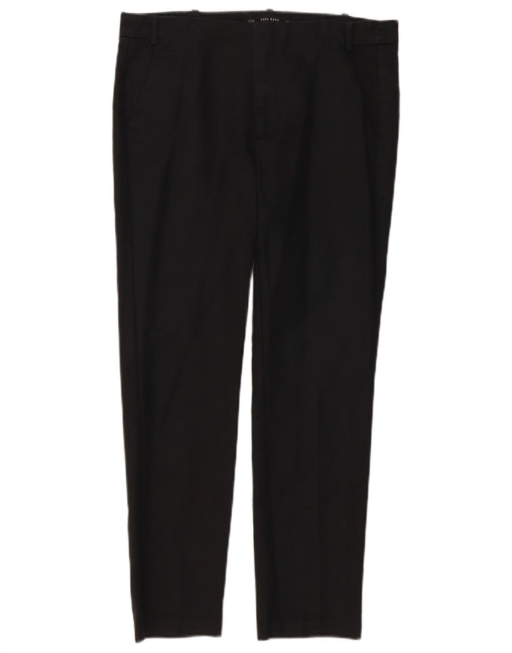 Pantalon Chino Slim Femme ZARA EU 38 Small W28 L27 Noir