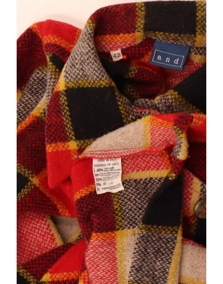Et blouson aviateur court en flanelle pour femme IT 42 laine à carreaux rouge moyen