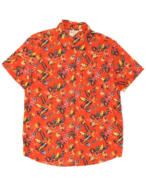 Mountain Warehouse Chemise à manches courtes pour homme en coton floral rouge