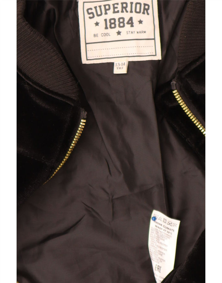 Superior Veste matelassée en velours pour fille 13-14 ans Noir Polyester