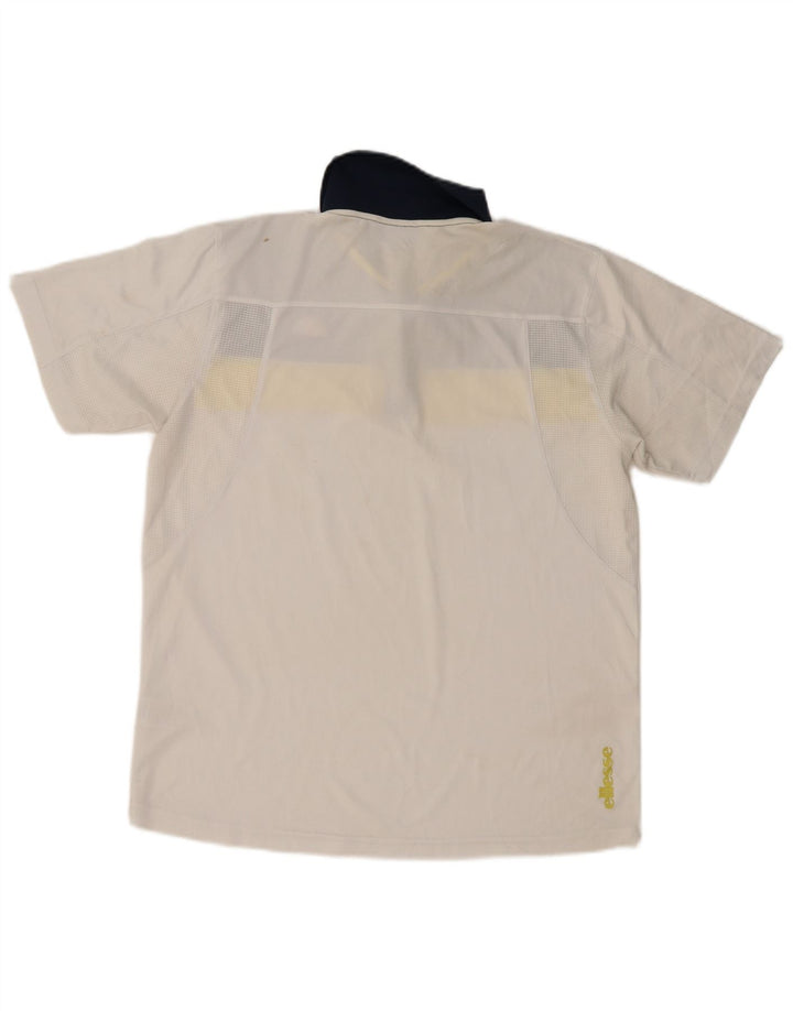 ELLESSE Polo Homme Large Blanc Colorblock Polyester