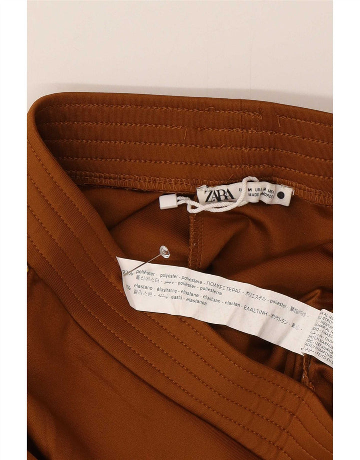 Zara Short de sport coupe décontractée pour femme UK 14 Marron moyen Polyester